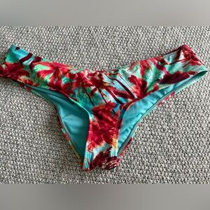 Surfside Tropical Print Bikini Bottom Ruched Bottom x large